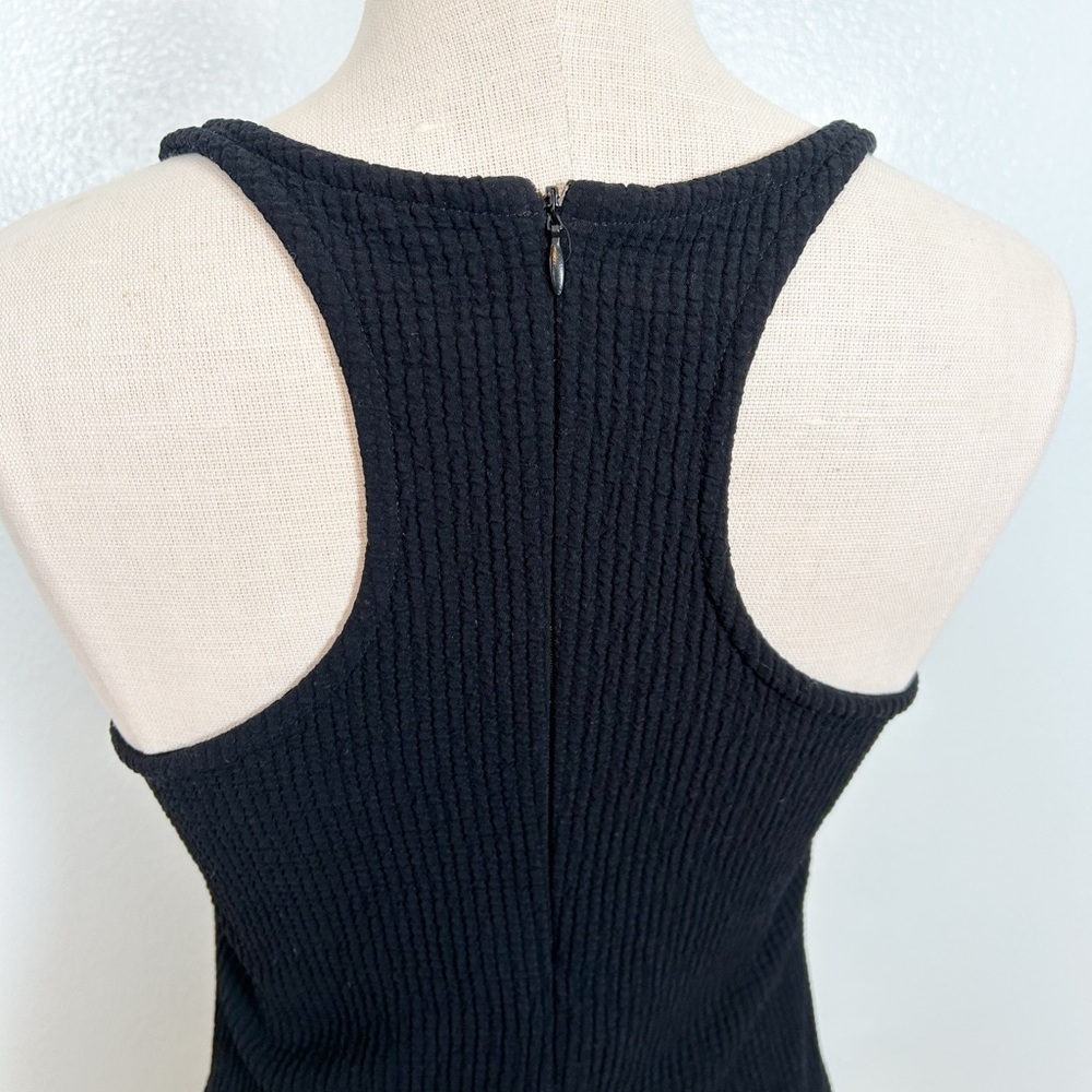 Babette Textured Black Racerback Midi Dress - Picture 5 of 9